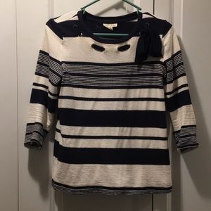 Blue and Cream Striped Madison Jules Sweater Size XS